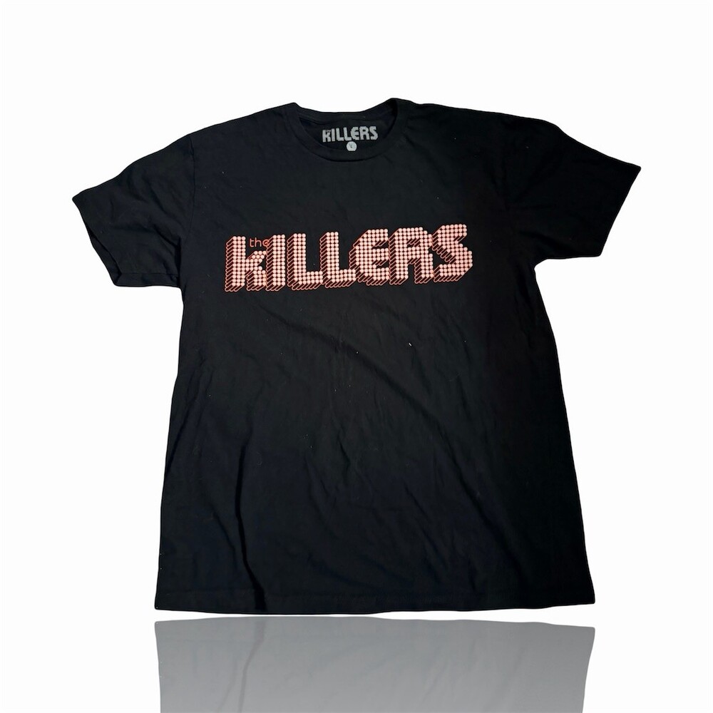 The Killers T-Shirt Mens L Black Dots Logo Graphic Indie Rock Band Tee
